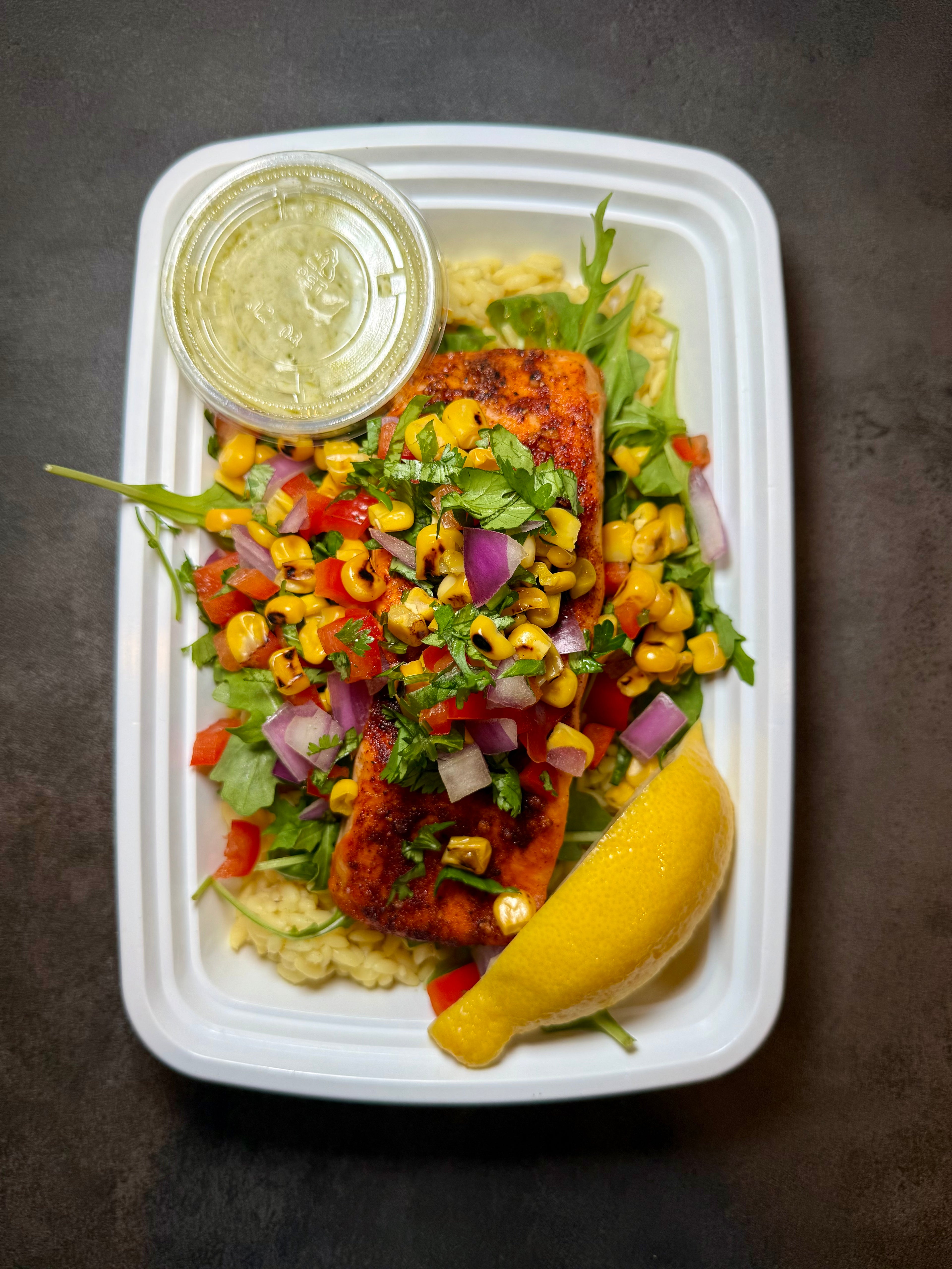 Salmon & Roasted Corn Pico