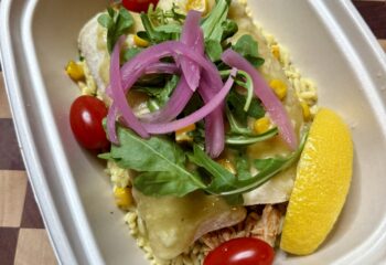 SHREDDED GREEN CHILE CHICKEN ENCHILADAS