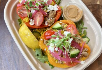GREEK TURKEY STUFFED BELL PEPPERS